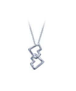 Hearts Intertwined Silver Necklace SPE-5447